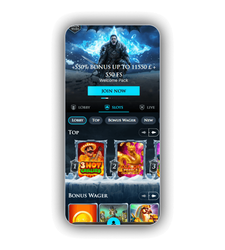 WinWinter Casino lobby with themed live-play surface