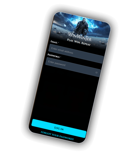 WinWinter secure account login gateway with icy castle backdrop